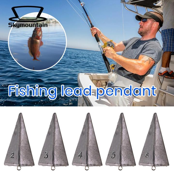 Fishing Lead Sinker Saltwater Fishing Weights Triangular Pyramid Sinker Lead Weights for Surf Fishing Underwater Positioning Gear 2/3/4/5/6oz Options Surf Fishing Sinker