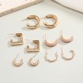 Enacolor   Simple Metal 5 Pairs Earrings for  Girls  New Female Earrings Women. 