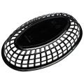 24Pcs Plastic Basket Serving Tray French Fries Basket Oval Fast Food Tray Restaurant Bar Food Tray Fries Food Service Tray Black. 
