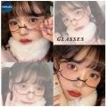 【v】Tik Tok Influencer Same Style Lower Half Frame Glasses Female Water Drop No Lens Decoration V. 