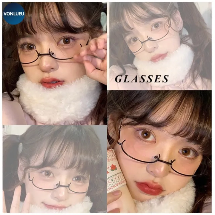 %E3%80%90v%E3%80%91Tik%20Tok%20Influencer%20Same%20Style%20Lower%20Half%20Frame%20Glasses%20Female%20Water%20Drop%20No%20Lens%20Decoration%20V%20-%20Image%205