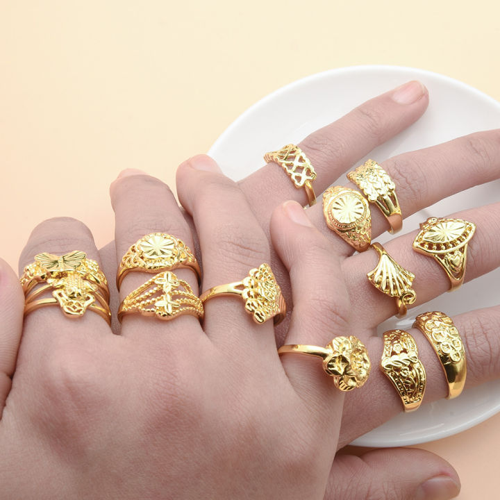 Multilayer Style Rings-Creative Geometric Plated Rings- WoPunk Metal Textured Finger Charm Rings Simple Jewelry Gift