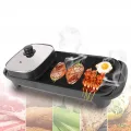 Smokeless Portable BBQ Indoor Barbecue Electric Grill w/Drip Tray Adjustable Temperature Control, 2000W High Power BBQ Tool for Cooking/Roasting Meats, Fishes, Seafood, Vegetables. 