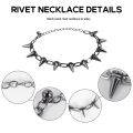 Metal Spikes Studs Rivets Punk Goth Necklace Choker Collar. 