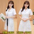 White Gown Long Sleeve Nurses' Uniform Summer Short Sleeve Doctor's Overall Men Female White Coat Thin Waist-Tight Slim-Fitting Work Clothes. 