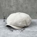 Cotton Linen Newsboy Caps Plus Size 63CM Men Spring Summer Thin Retro Beret Hat Fashion Casual Octagonal Hats. 