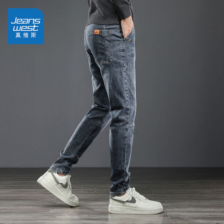 Zhenvis%20Fashion%20Brand%20Jeans%20Men's%20Fall/Winter%20Slim%20Fit%20Skinny%20Korean%20Style%20Trendy%20Casual%20Stretch%20All-Matching%20Trousers%20for%20Men%20-%20Image%206