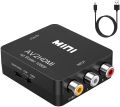 RCA to HDMI, AV to HDMI Converter,1080P Mini RCA Composite CVBS AV to HDMI Video Audio Converter Adapter Supporting PAL/NTSC for PC/ Laptop /Xbox /PS4 /TV /STB /VHS /VCR /Blue-Ray. 