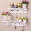 Carved Hollow Wood Wall Hanging Rack Shelf Shelve Holder Storage Home Decor. 