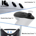 KOKKO Protective Cover Set Handle Controller Protective Caps VR Headset Skin Face Cover Lens Tempered Film Compatible For Meta Quest 3 VR Accessories. 