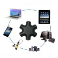 6 in 1 Audio Splitter Adapter 3.5mm Male to 5 Female Headphone Jack Converter for Phone Tablet MP3. 