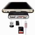OTG/TF/SD Smart Card Reader Adapter with Micro USB Charge Port Multi-functional HUB Docking Station(Black Color). 
