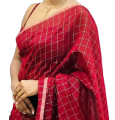 Original Golden checks saree  (Check cotton). 