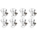8 Pcs French Fries Stand Cone Basket Fry Holder with Dip Dishe Cone Snack Fried Chicken Display Rack Food Shelves Bowl. 