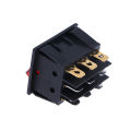 Rocker Switch KCD3 Red Light 3 Way Black Switch 9 Pin 2 Position ON-OFF/ON-ON 16A/20A 250/125V AC Triple Power Switch XUANTING. 