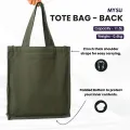 MYSU Heavy Duty Brown Eco Friendly Large Canvas Tote Bag with Zipper - 14.5 inches (L) * 3 inches (W) * 16 inches (H) - Holds up to 15kg. 
