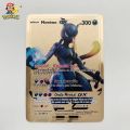 pokemon cards golden 22 Style NEW Pokemon Cards Gold Metal Pokemon Cards Spanish Hard Iron Cards Mewtwo Pikachu Gx Charizard Vmax Package Game CollParty Games Crafts. 