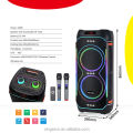 NDR-1808 Partybox 8-Inch 100W High Power Portable Party Bluetooth Speaker Dual Wireless Microphone Built-in Battery Portable MP3 MP5 Player with Sound-Activated LED Subwoofer Blue Tooth Music Outdoor Activities Speakers. 