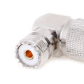UHF SO-239 Female to UHF PL-259 Male Right Angle 90 Degree RF Connector. 