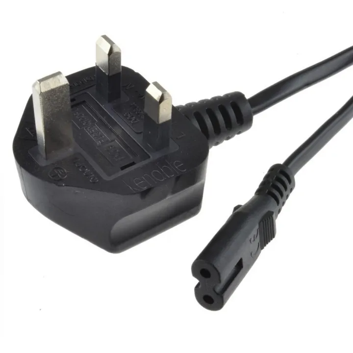 LED TV Power Cord Cable AC 3 Pin to 2 Pin Plug 1.5M with 13A Flug (TV/ Laptop/ PS4/ PS3/ PS2)