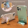 For Samsung Galaxy A05 A05s A04 A04e A04s Back Cover with Cute Cat Makeup Mirror Stand Bracket Luxury 6D Plating Shiny Bling Case Square Edge Soft Silicone Mobile Phone Cases Pouch Girls. 