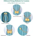 Magnet Curtain Tiebacks Drapery Holdbacks Binding Tie Band for Living Room Decoration, Medium, No Tools Or Assembly Required. 