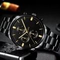 New LX217 Stainless Steel / Leather Luxury Men Watch Quartz Analog Business Chain Casual Wrist Dial GenX Watches For Boys Gents Black Mix PRM. 