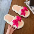 Bow Slipper Women Men Shoes Soft Platform Tulip Women'S Home Slippers Lovely Sole Cute Ladies Flip Flops Zapatillas Chaussons. 