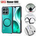 For Honor X8C Shockproof Phone Case Honor X8B X7C X7B X6B X8A X7A Casing With Magnetic Wireless Charging Sticker+Anti-Spy Privacy Ceramic film. 