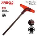 Hex Allen Key with T-Handle - CRV - 8.0mm - ARBOLO - Made in Taiwan. 