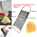 Stainless Steel Vegetable Grater Kitchen Hand-Held Cutter Sharp Flat Premium 3 Way Teeth Carrot Potato Peeler. 