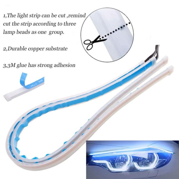 60cm%20Daytime%20Running%20Light%20Turn%20Signal%20Lamps%20Flexible%20Soft%20Tube%20Guide%202%20PCs%20White%20Yellow%20Ultrafine%20DRL%2012V%20Car%20LED%20Strip%20-%20Image%205