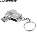 JASTER Metal USB Flash Drive Rotation Pen Drive 4GB 8GB 16GB 32GB 64GB Real Capacity Pendrive USB Memory Stick with Key Chain. 