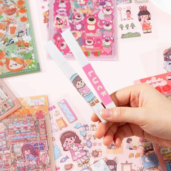 6sheets/lot%20Cartoon%20Girls%20Sticker%20Pack%20Cute%20Kawaii%20Stickers%20Set%20DIY%20Material%20Waterproof%20PVC%20Decorative%20Decals%20Phone%20Diary%20Kids%20-%20Image%206