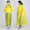 Men Women Waterproof Jacket EVA Button Hooded Raincoat Rain Coat Poncho Rainwear. 