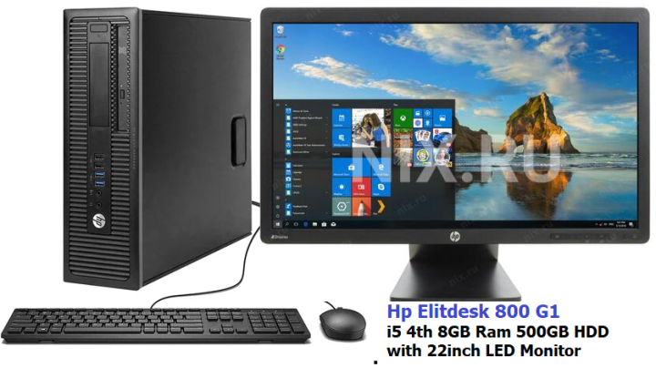 Hp 800 G1 i5 4th GenDesktop Full Set with 22inch HP LED Monitor Keyboard and mouse Computer Full Set pc