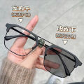 Photochromic Myopia Glasses Men's Anti-Blue Light Uv Handsome Double Beam Plain Glasses Frame Women's. 