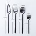 Matte Cutlery Set,Stainless Steel Dinner Tableware,Flatware Set,Knife Fork Spoon Dinnerware Set Party Set(Black,8 PCS). 