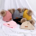 Winter Autumn Baby Hat Solid Color Warm Baby Girl Boy Hat Beanie Cute Pompom Outdoor Soft Knitted Cap For Toddler Kids Bonnet. 
