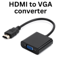 HDMI to VGA Cable, HDMI to VGA Video Converter Adapter Cable without Audio Support Full HD 1080P, HDMI Male to VGA Female Cable. 
