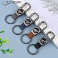 Anti-loss Keychain Holder Stylish Durable Electroplated Keychain with Faux Leather Buckle Anti-lost Car Key Ring Bag Pendant Multi-purpose Keychain Holder. 