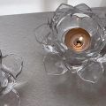 Lotus Shape crystal Design Glass Candle Holder  1PC Lotus Flower Shaped Candle Holder Glass Candle Holder (Lotus Shaped). 