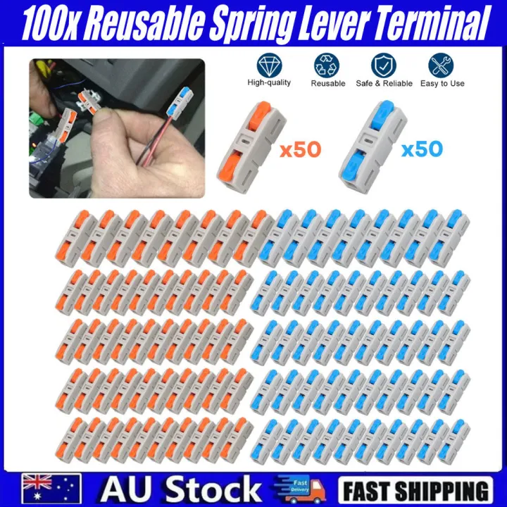 Quick Connect Reusable Spring Lever Terminal Block Flame Retardant Push ...