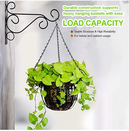 Hanging Plants Flower Basket Holder Bracket Wall Planter Hooks Flower Pot Lanterns Hanger For Garden Outdoor Indoor 1Pcs