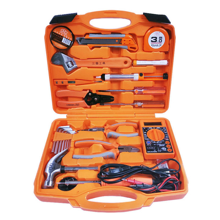 Electrical Multi Tool Set General Hand Tool Kit with Plastic Tool Storage Case - 25 Pcs - Tricle