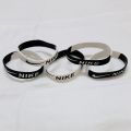 Black & White Mix Color Free Size Stretchable Silicone Wristband Bracelet For Men Events Party Sports & Daily Wear. 
