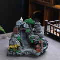 Mountains River Waterfall Incense Burner Fountain Backflow Aroma Smoke Censer Holder Office Home Unique Crafts+100 Incense Cones. 