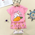 Summer New Pure Cotton Children's Short Sleeve T T-shirt Suit Infants Baby Short Sleeve Shorts Two-Piece Suit. 