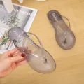 Crystal Flip Flops Women Flat Outdoor Slippers Female Solid Color Home Jelly Color Beach Flip Flops Southeast Asia. 