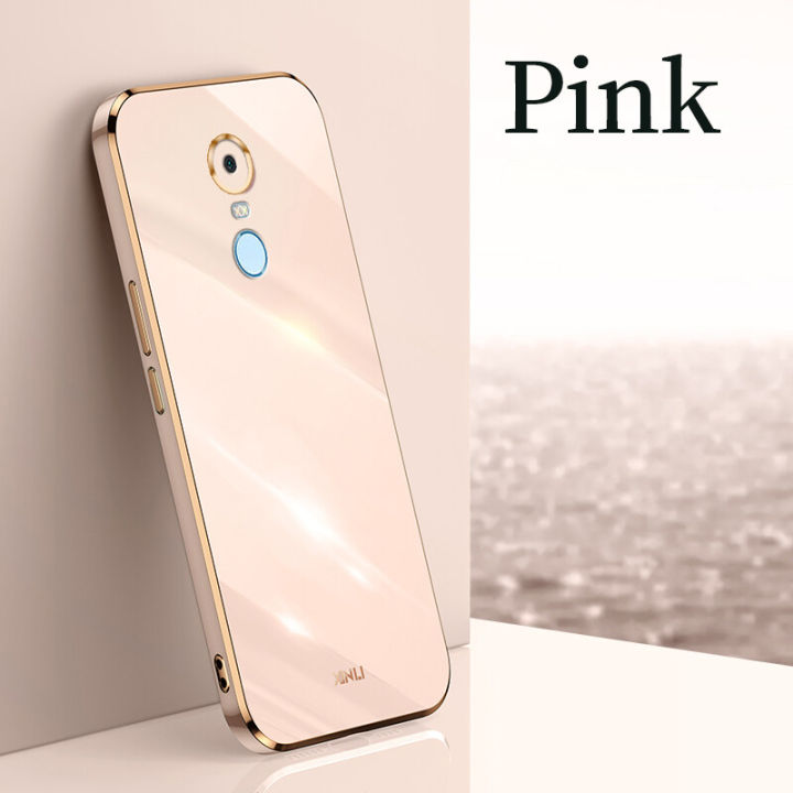 tzmar Redmi 5 Plus Phone Case Square Straight Edge Luxury Plating Cases Silky Feeling Slim Back Cover Shiny Bling Shell with Full Camera Protection Casing